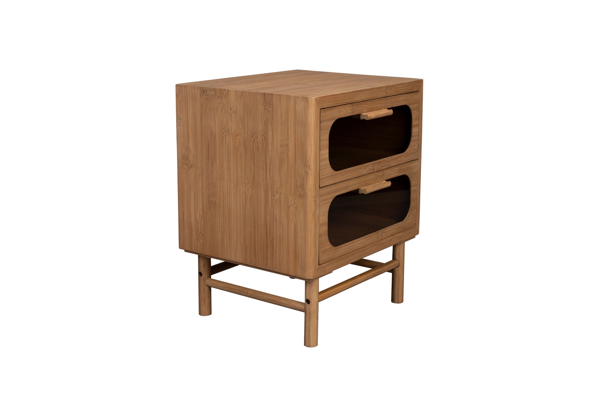 Dutchbone Caroun Natural Bamboo Bedside Table | 2 Drawers